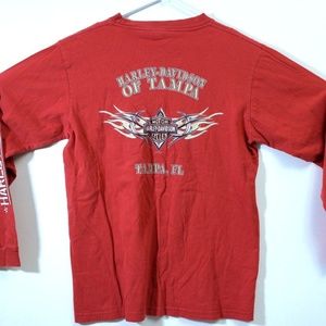 Harley Davidson Tampa FL Large Red Long Sleeve
